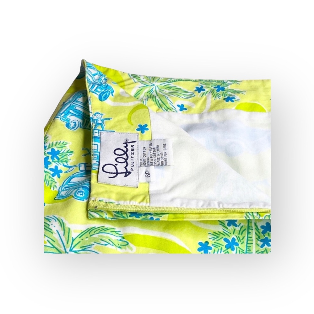 HTF: Lilly Pulitzer ✦ Cruising Monkey Skirt ✦ Yellow Blue Print ✦ 6P Petite 4 6 - Picture 10 of 16